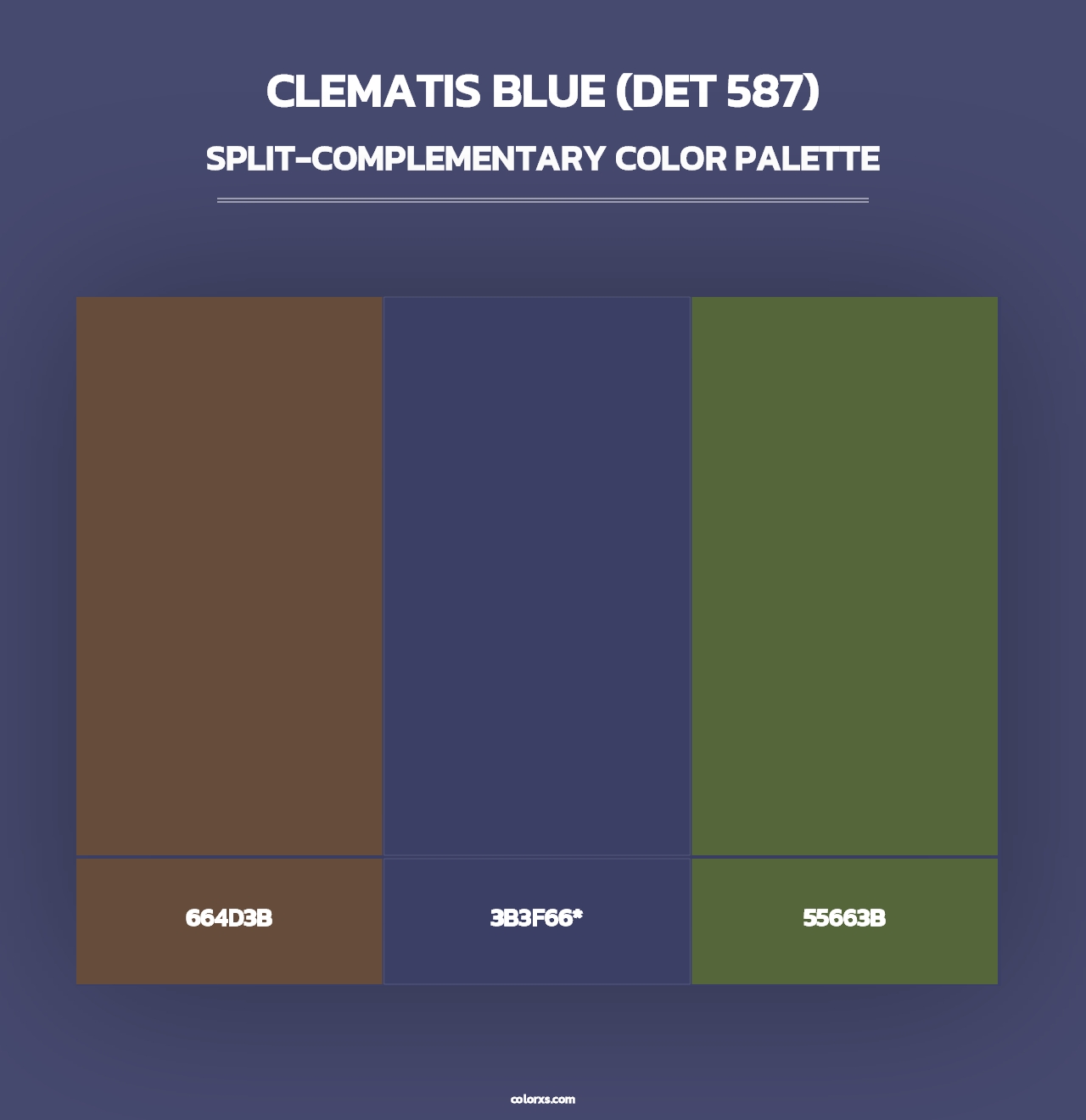 Clematis Blue (DET 587) - Split-Complementary Color Palette