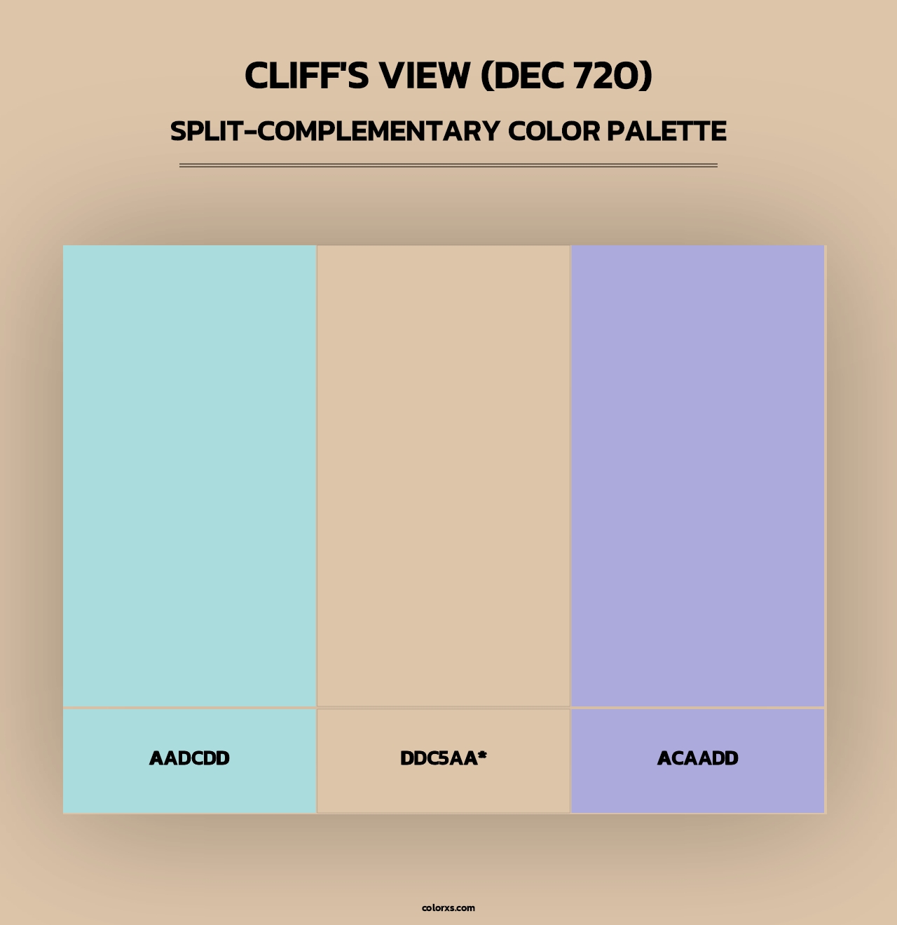 Cliff's View (DEC 720) - Split-Complementary Color Palette