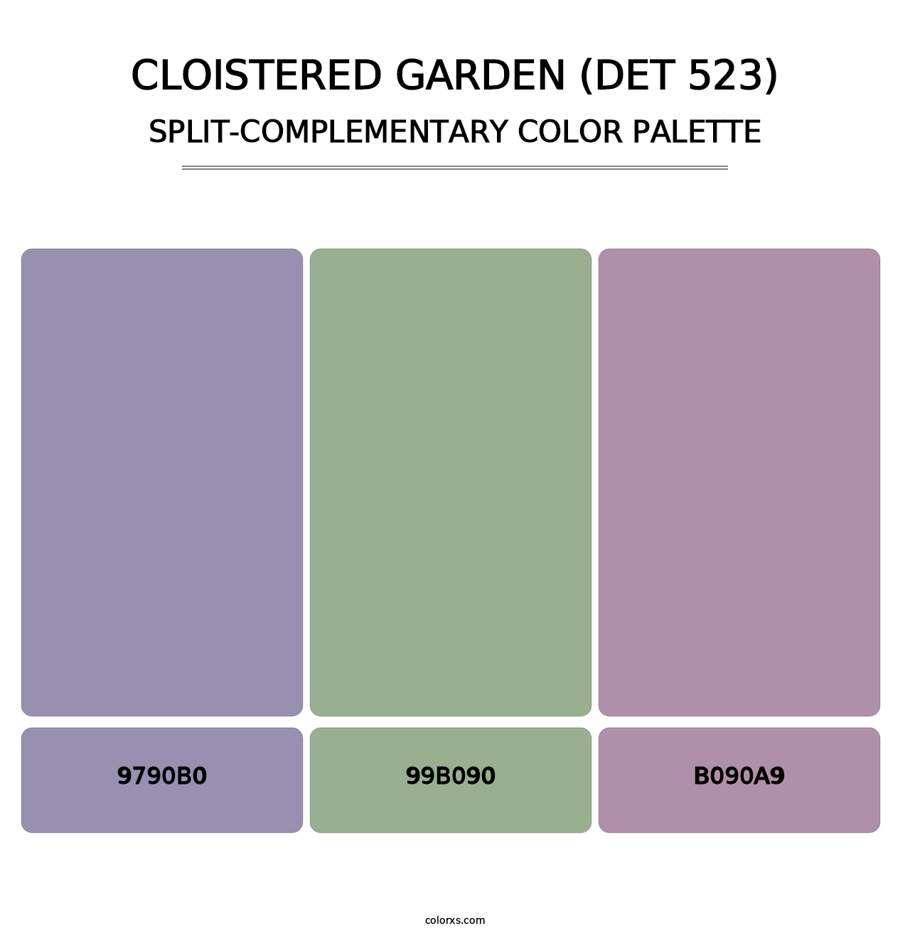 Cloistered Garden (DET 523) - Split-Complementary Color Palette