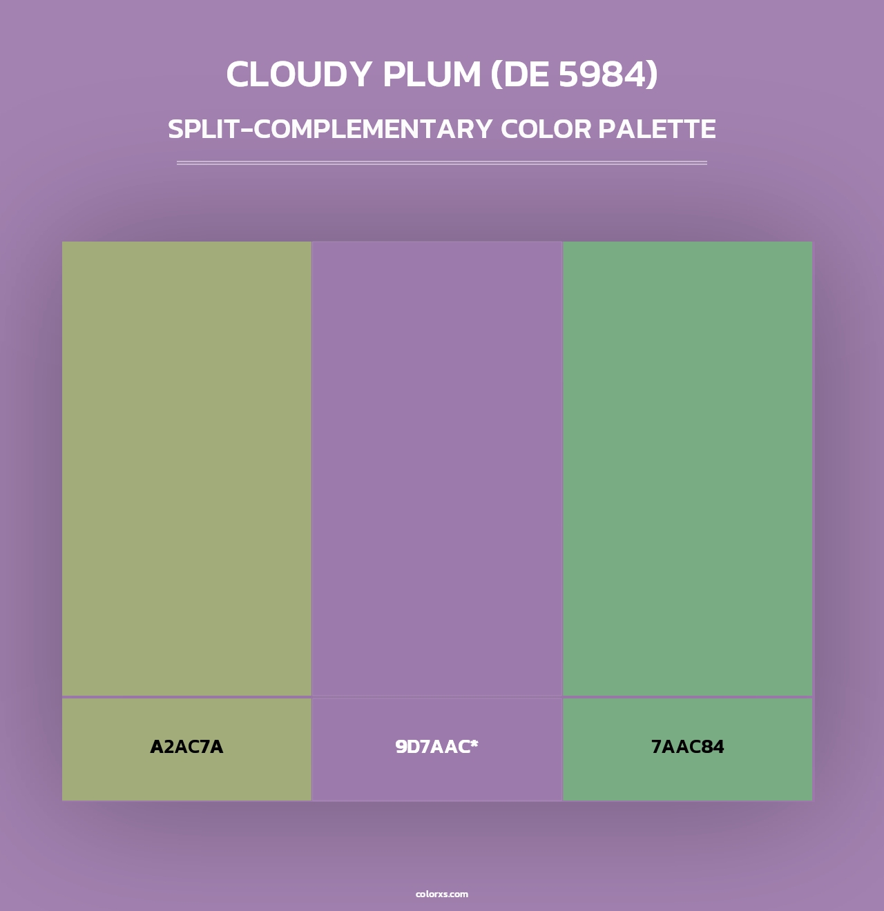 Cloudy Plum (DE 5984) - Split-Complementary Color Palette