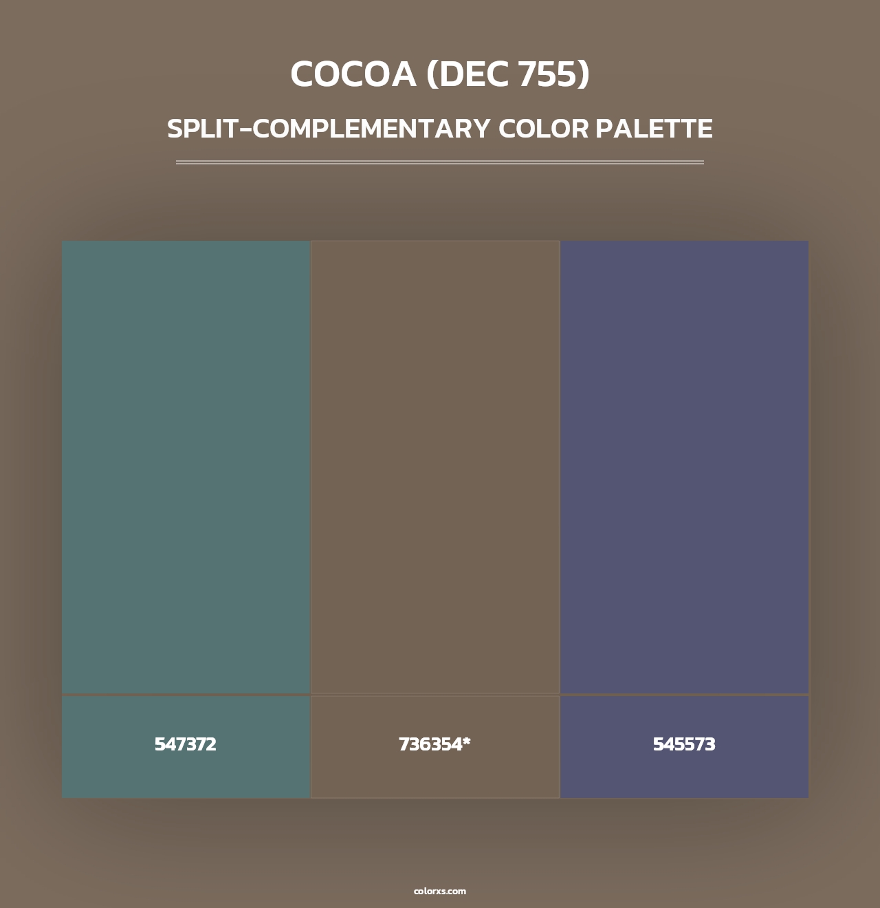 Cocoa (DEC 755) - Split-Complementary Color Palette