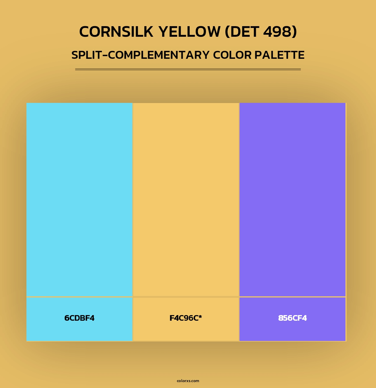 Cornsilk Yellow (DET 498) - Split-Complementary Color Palette