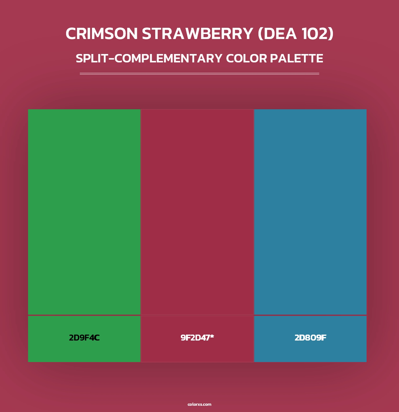 Crimson Strawberry (DEA 102) - Split-Complementary Color Palette