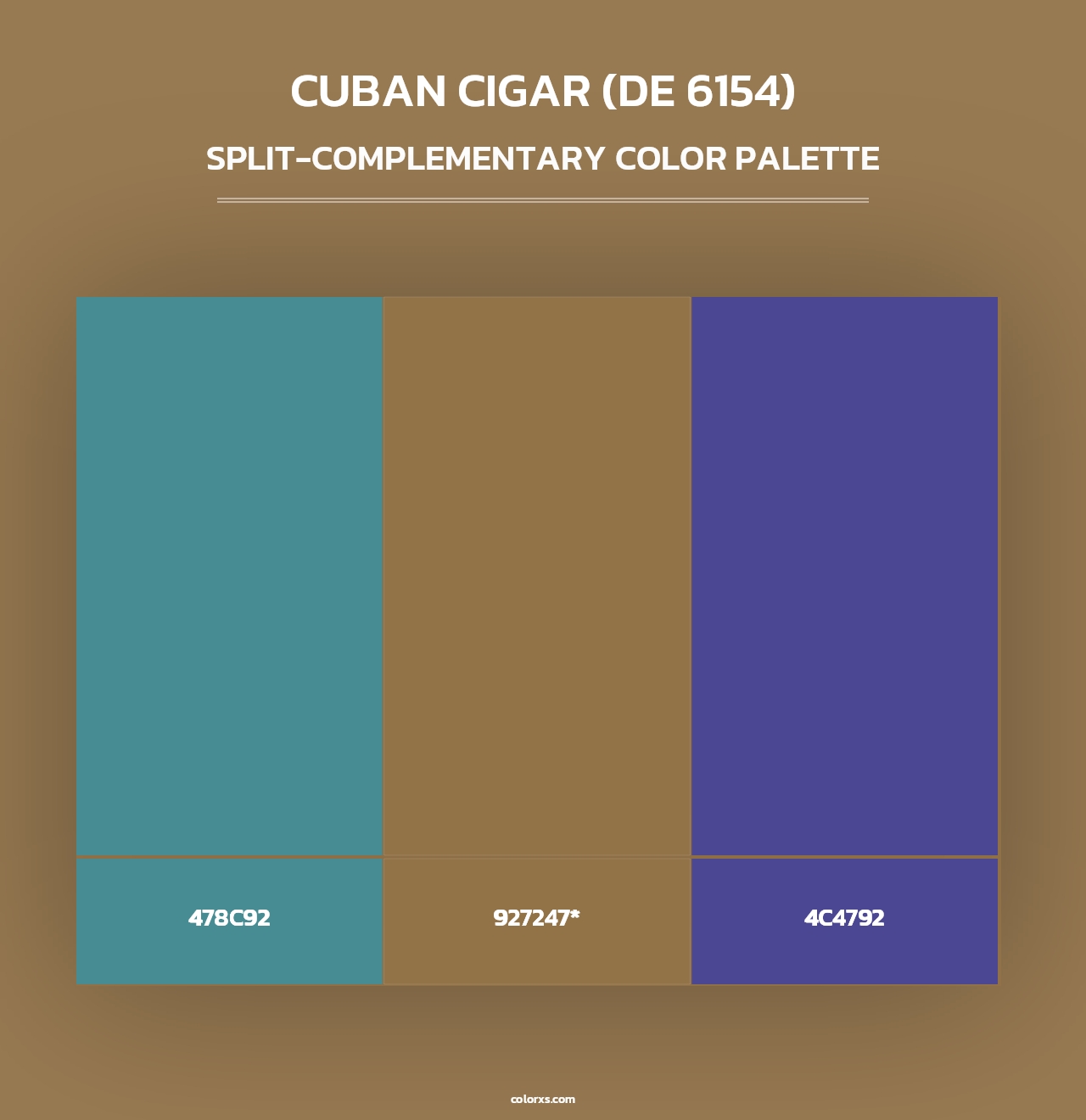 Cuban Cigar (DE 6154) - Split-Complementary Color Palette