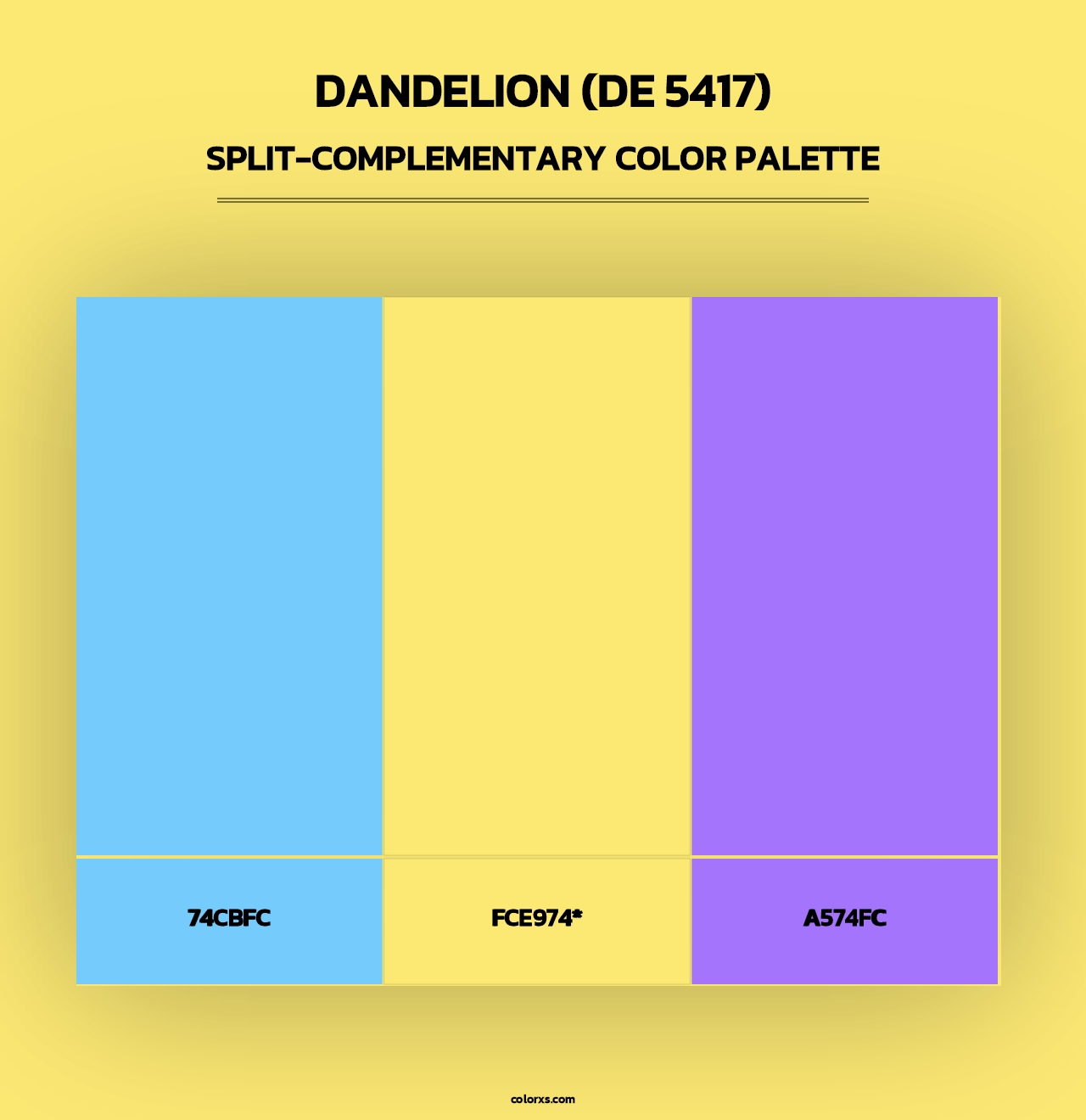 Dandelion (DE 5417) - Split-Complementary Color Palette