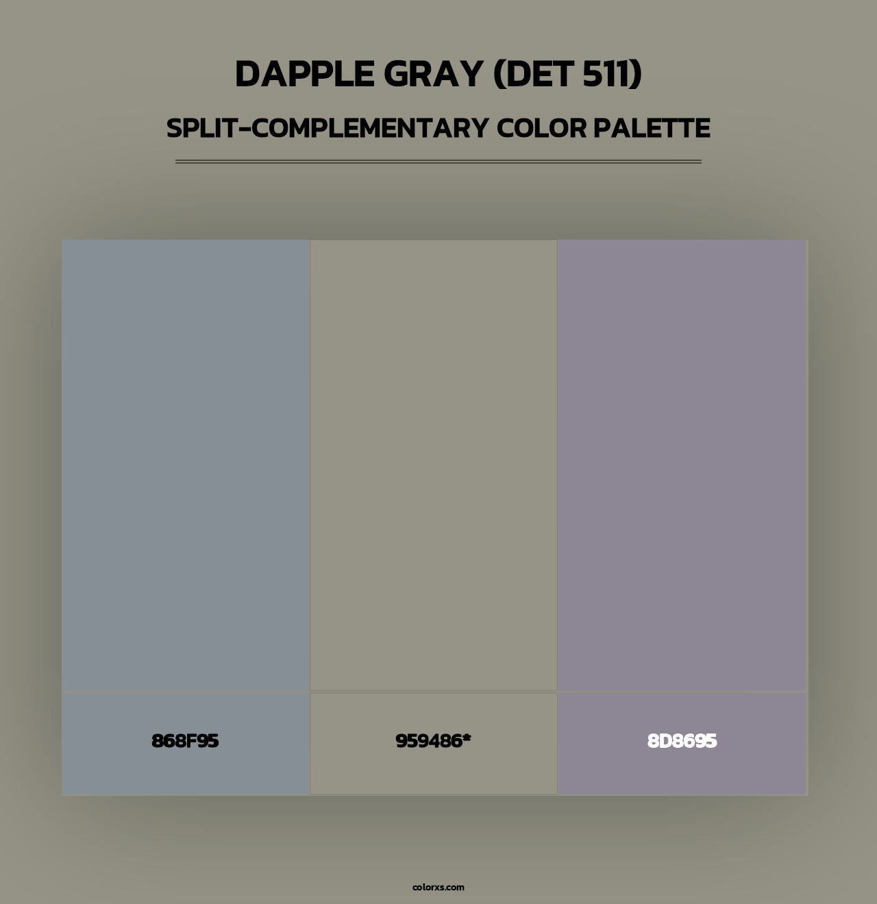 Dapple Gray (DET 511) - Split-Complementary Color Palette