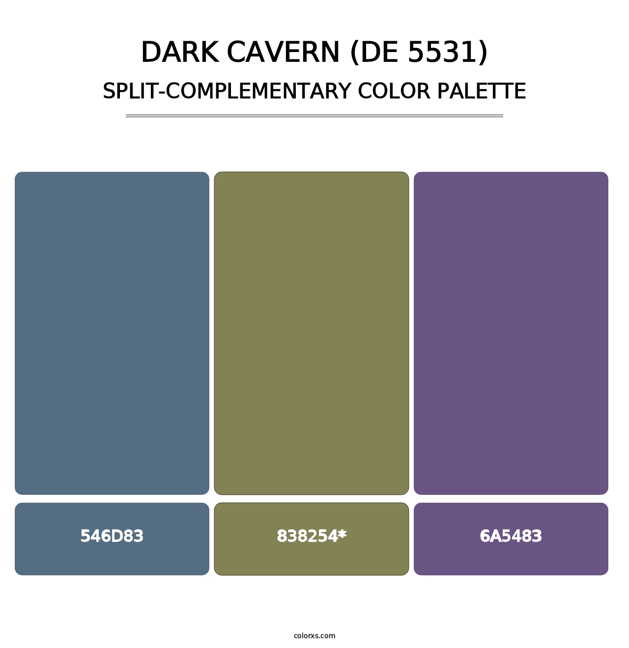 Dark Cavern (DE 5531) - Split-Complementary Color Palette