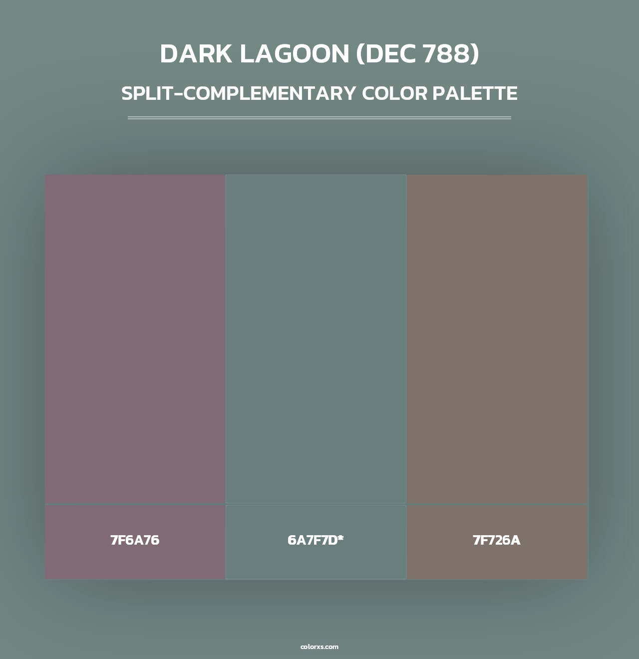 Dark Lagoon (DEC 788) - Split-Complementary Color Palette