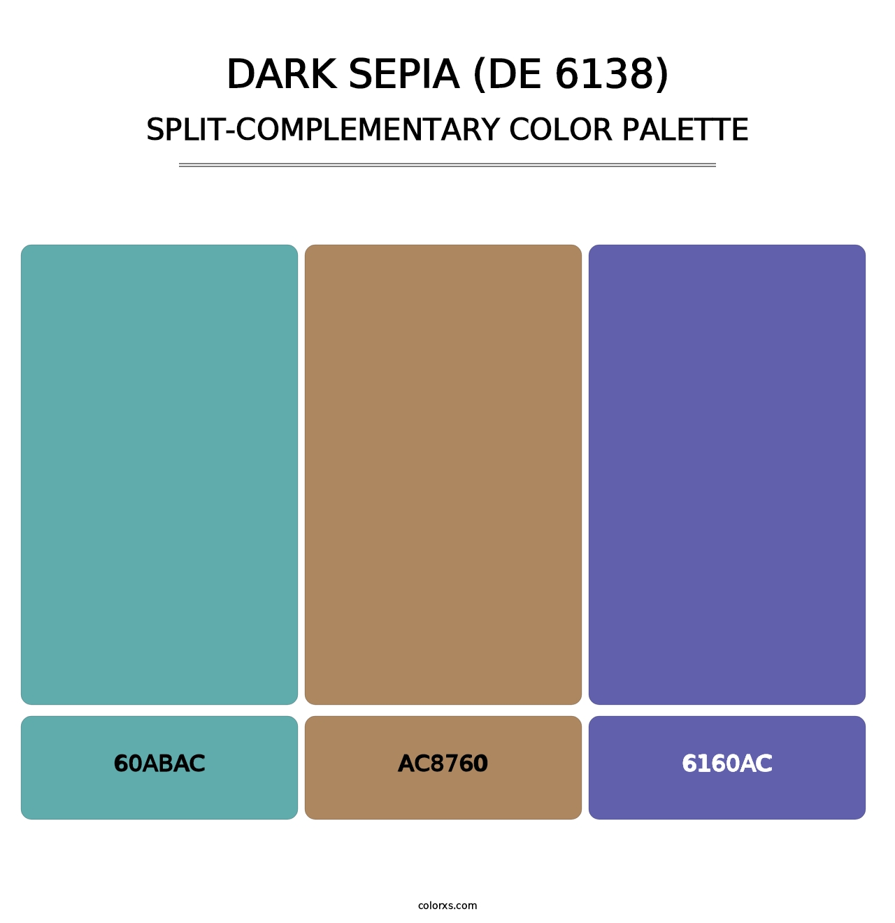 Dark Sepia (DE 6138) - Split-Complementary Color Palette