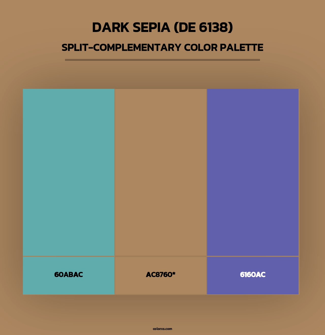 Dark Sepia (DE 6138) - Split-Complementary Color Palette