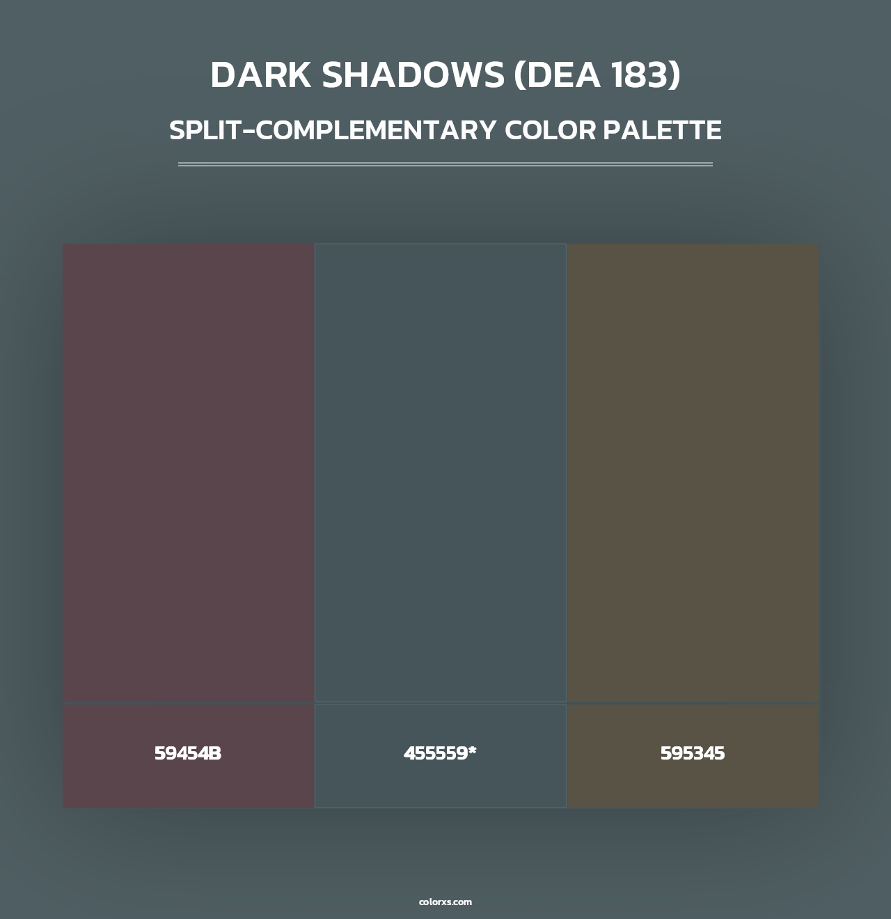 Dark Shadows (DEA 183) - Split-Complementary Color Palette