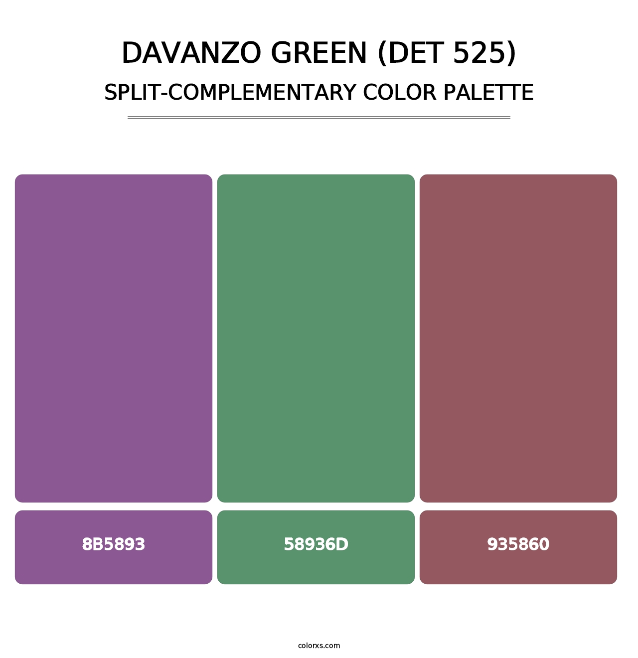DaVanzo Green (DET 525) - Split-Complementary Color Palette