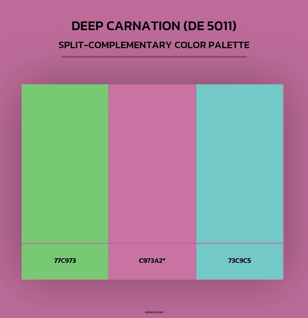 Deep Carnation (DE 5011) - Split-Complementary Color Palette