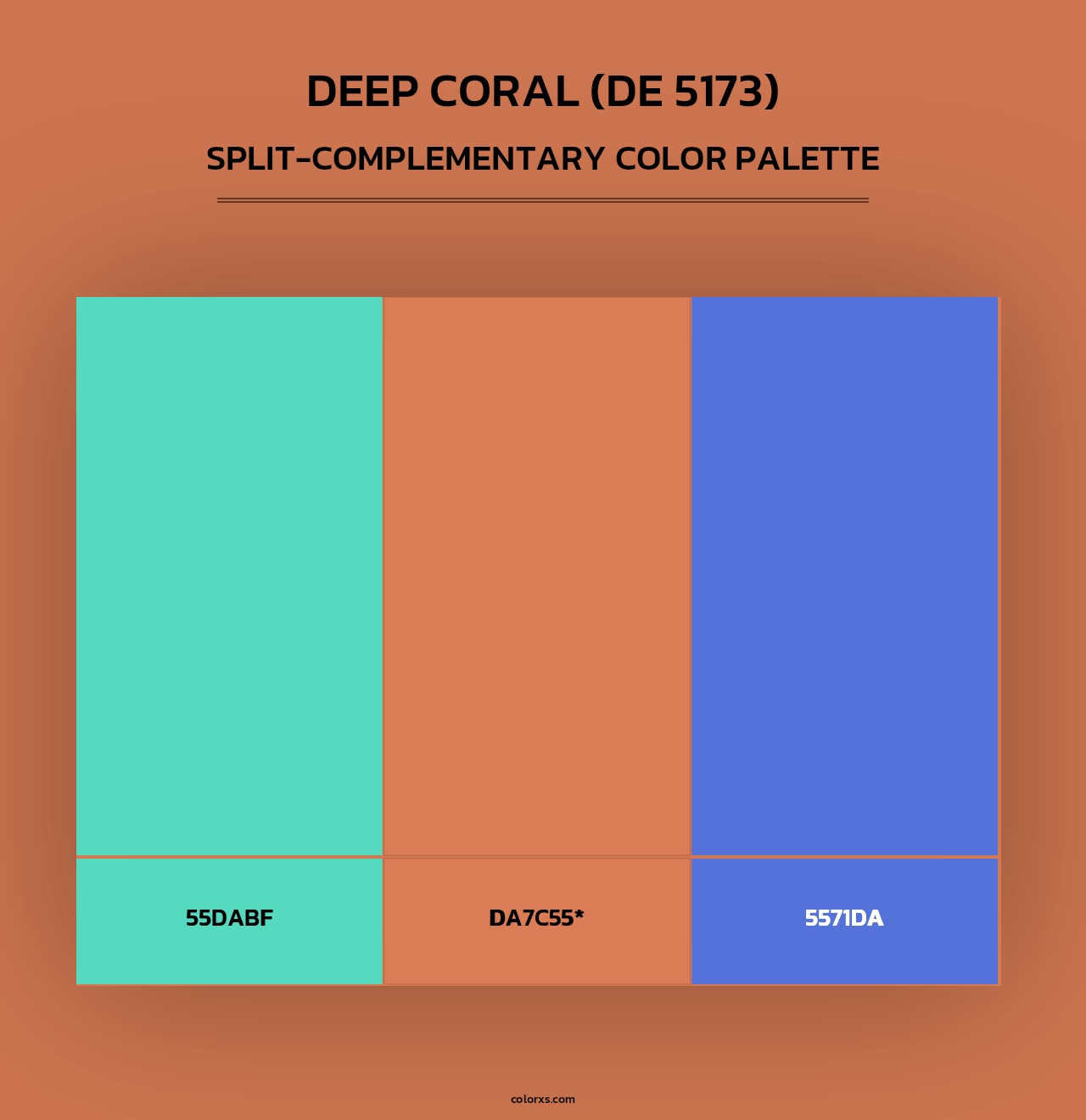 Deep Coral (DE 5173) - Split-Complementary Color Palette