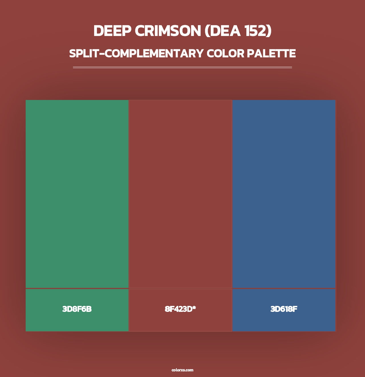 Deep Crimson (DEA 152) - Split-Complementary Color Palette