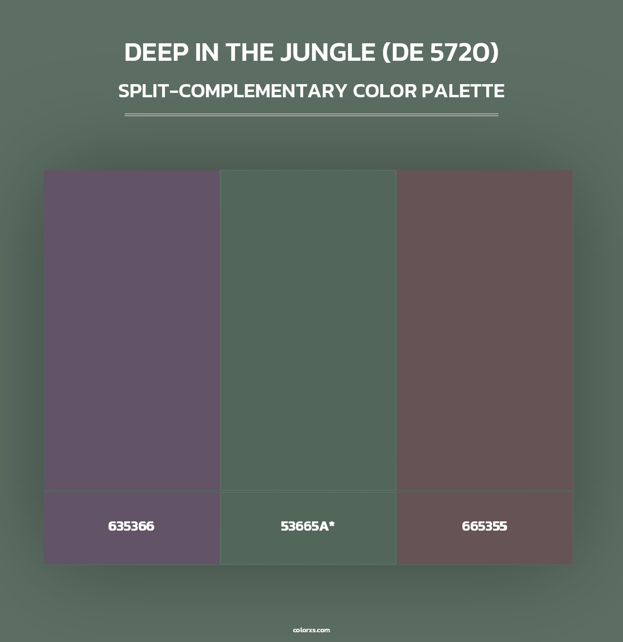 Deep in the Jungle (DE 5720) - Split-Complementary Color Palette