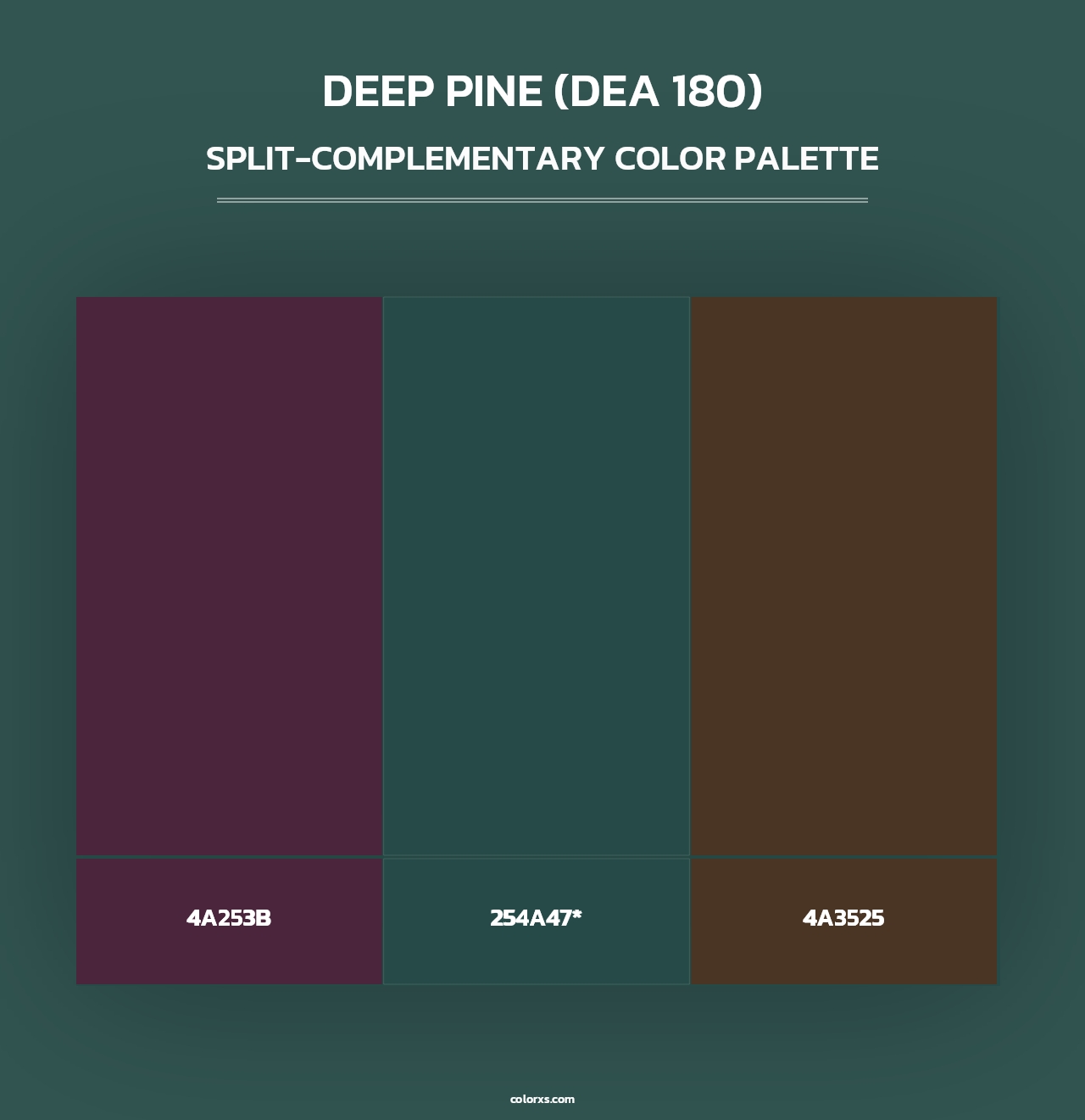 Deep Pine (DEA 180) - Split-Complementary Color Palette