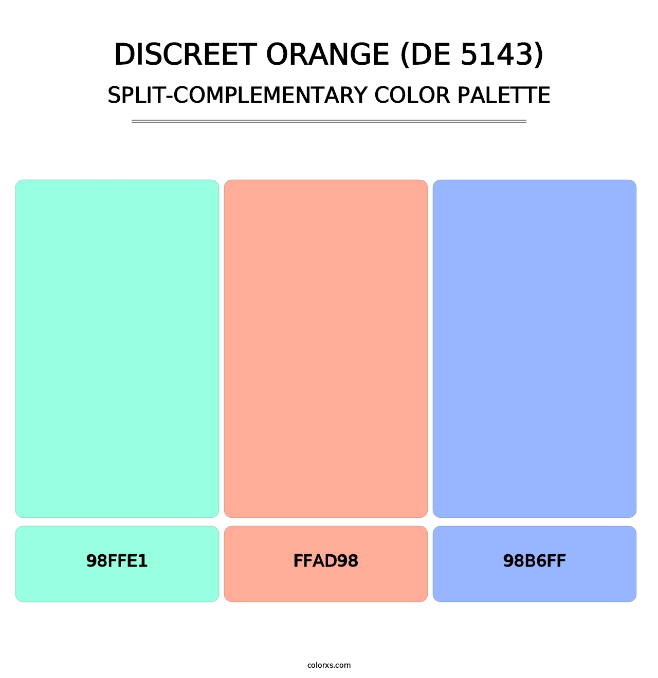 Discreet Orange (DE 5143) - Split-Complementary Color Palette