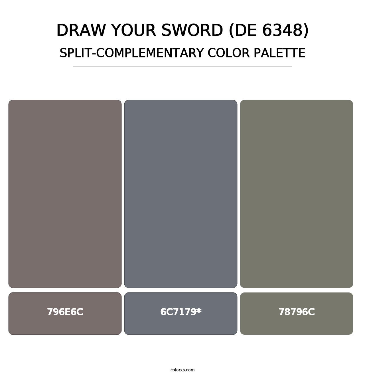 Draw Your Sword (DE 6348) - Split-Complementary Color Palette