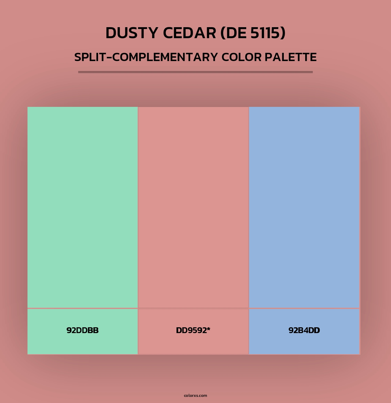 Dusty Cedar (DE 5115) - Split-Complementary Color Palette