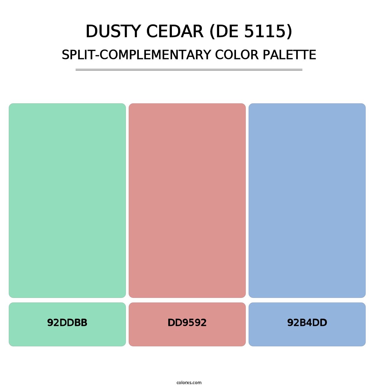 Dusty Cedar (DE 5115) - Split-Complementary Color Palette
