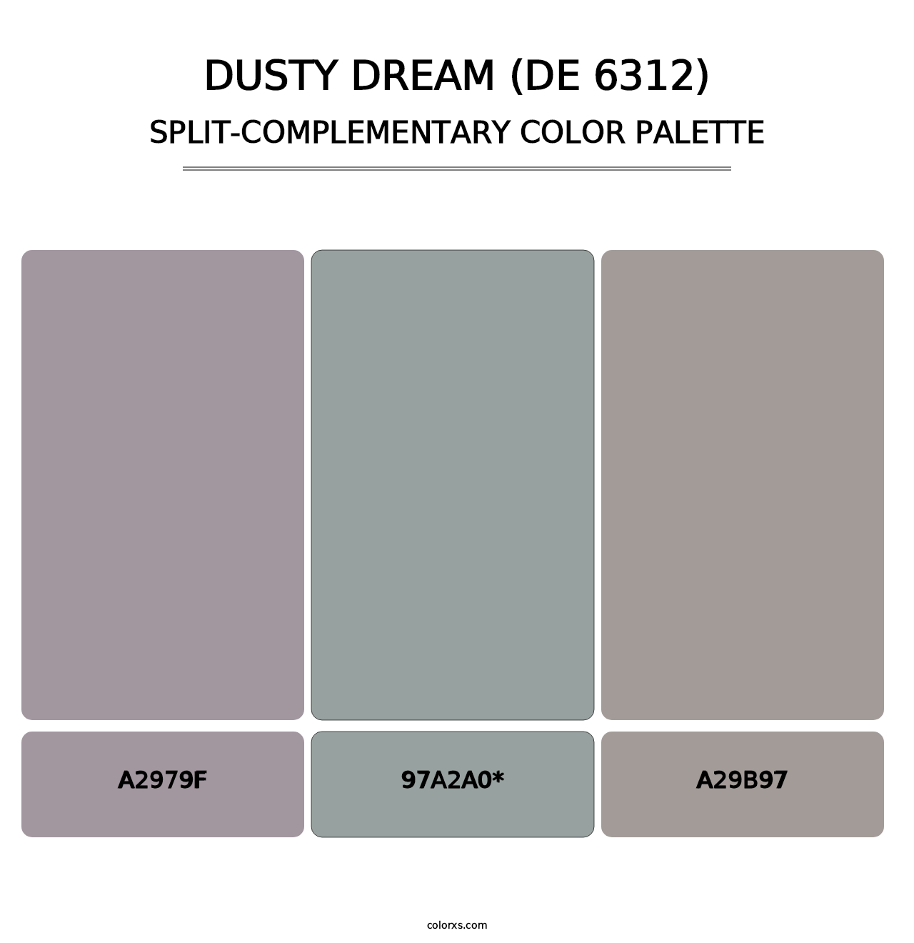 Dusty Dream (DE 6312) - Split-Complementary Color Palette