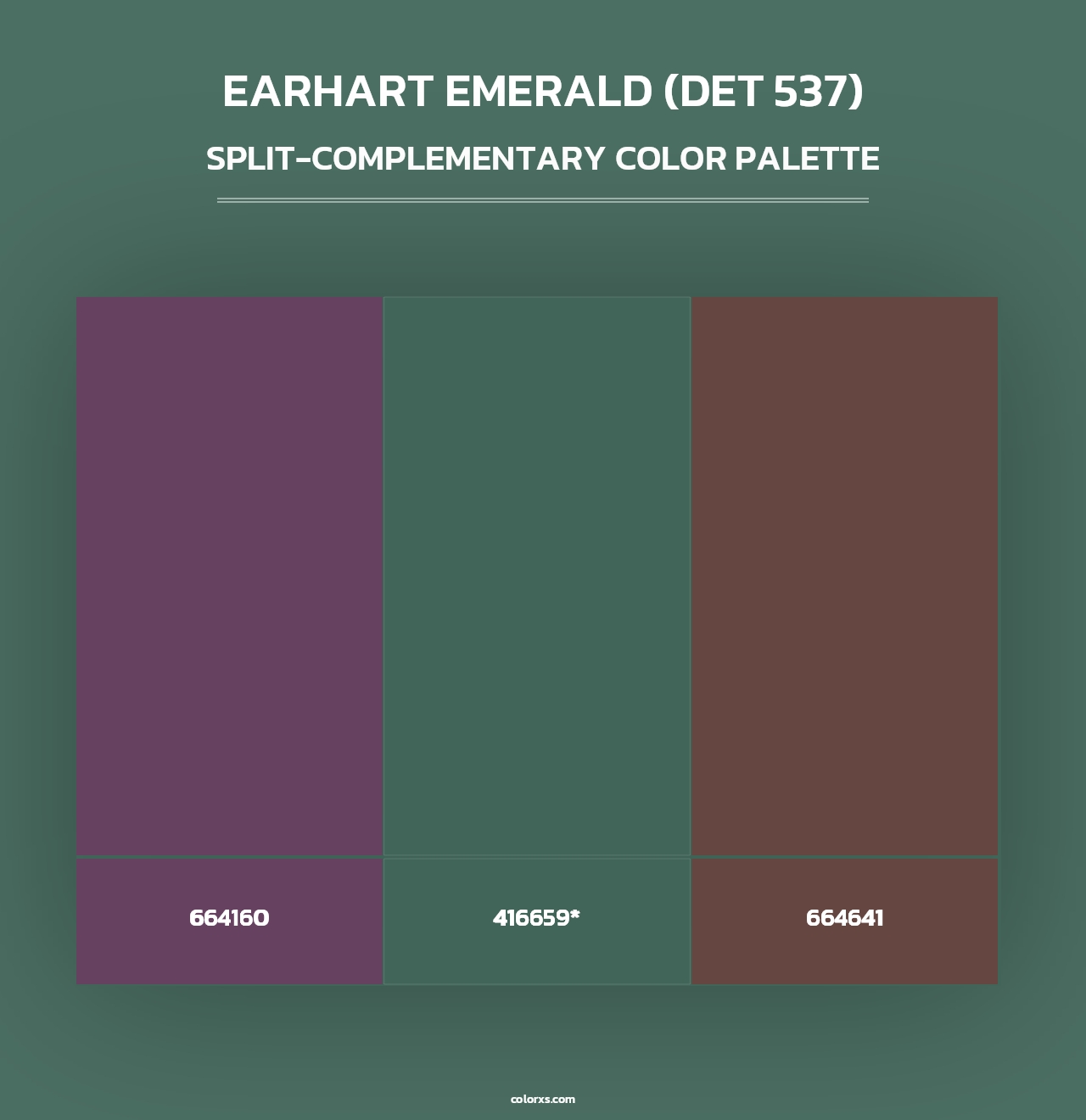 Earhart Emerald (DET 537) - Split-Complementary Color Palette