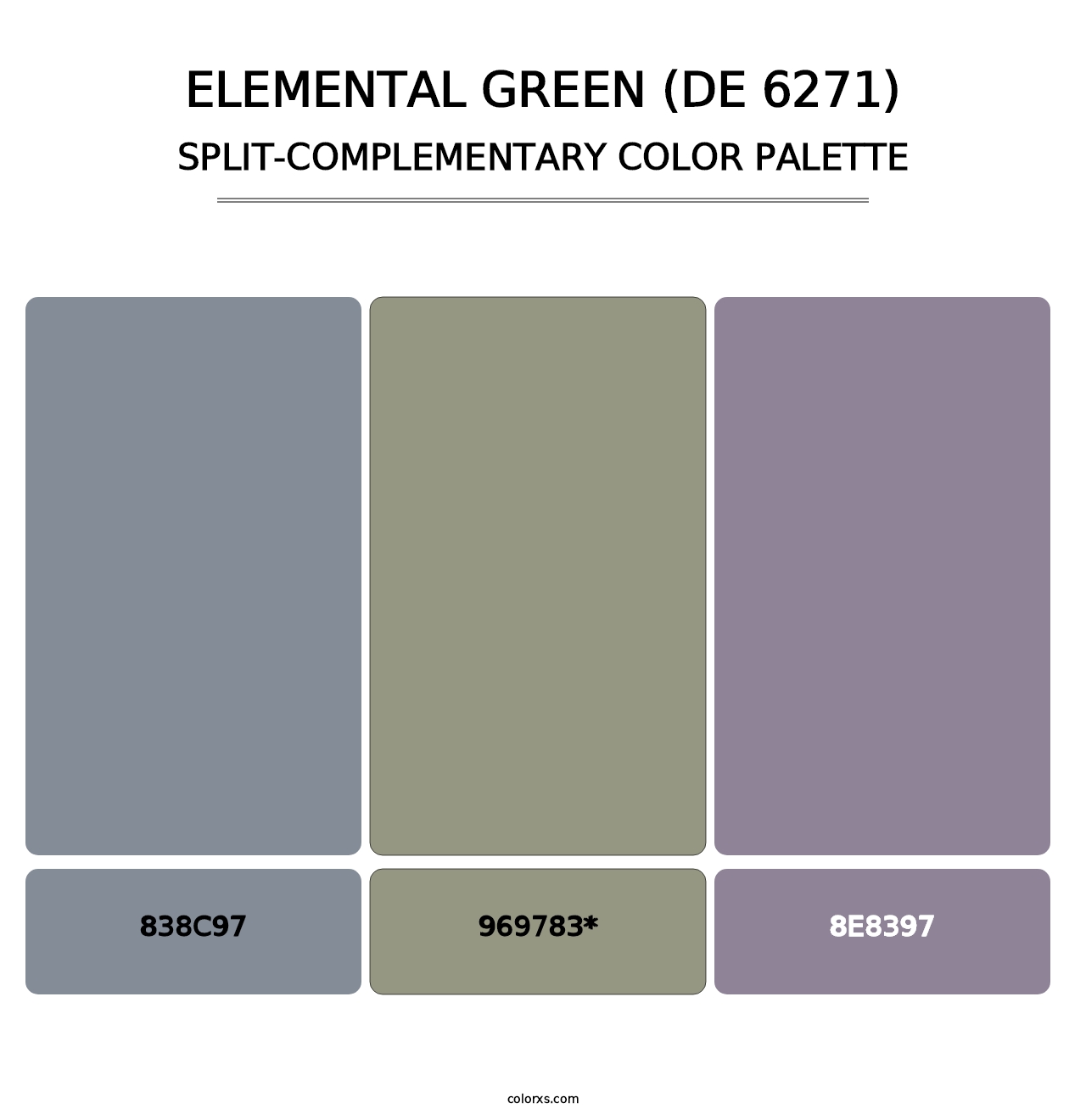Elemental Green (DE 6271) - Split-Complementary Color Palette