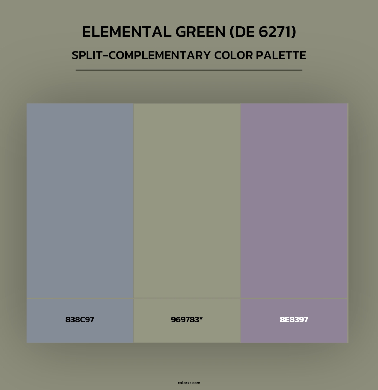 Elemental Green (DE 6271) - Split-Complementary Color Palette