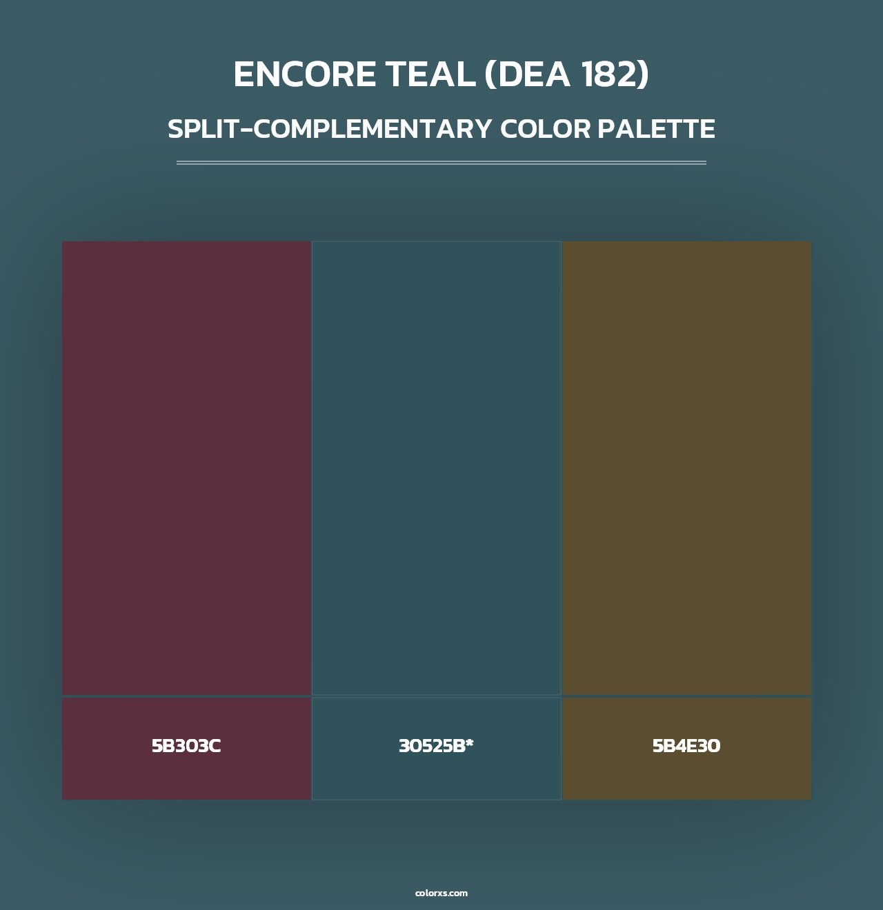 Encore Teal (DEA 182) - Split-Complementary Color Palette