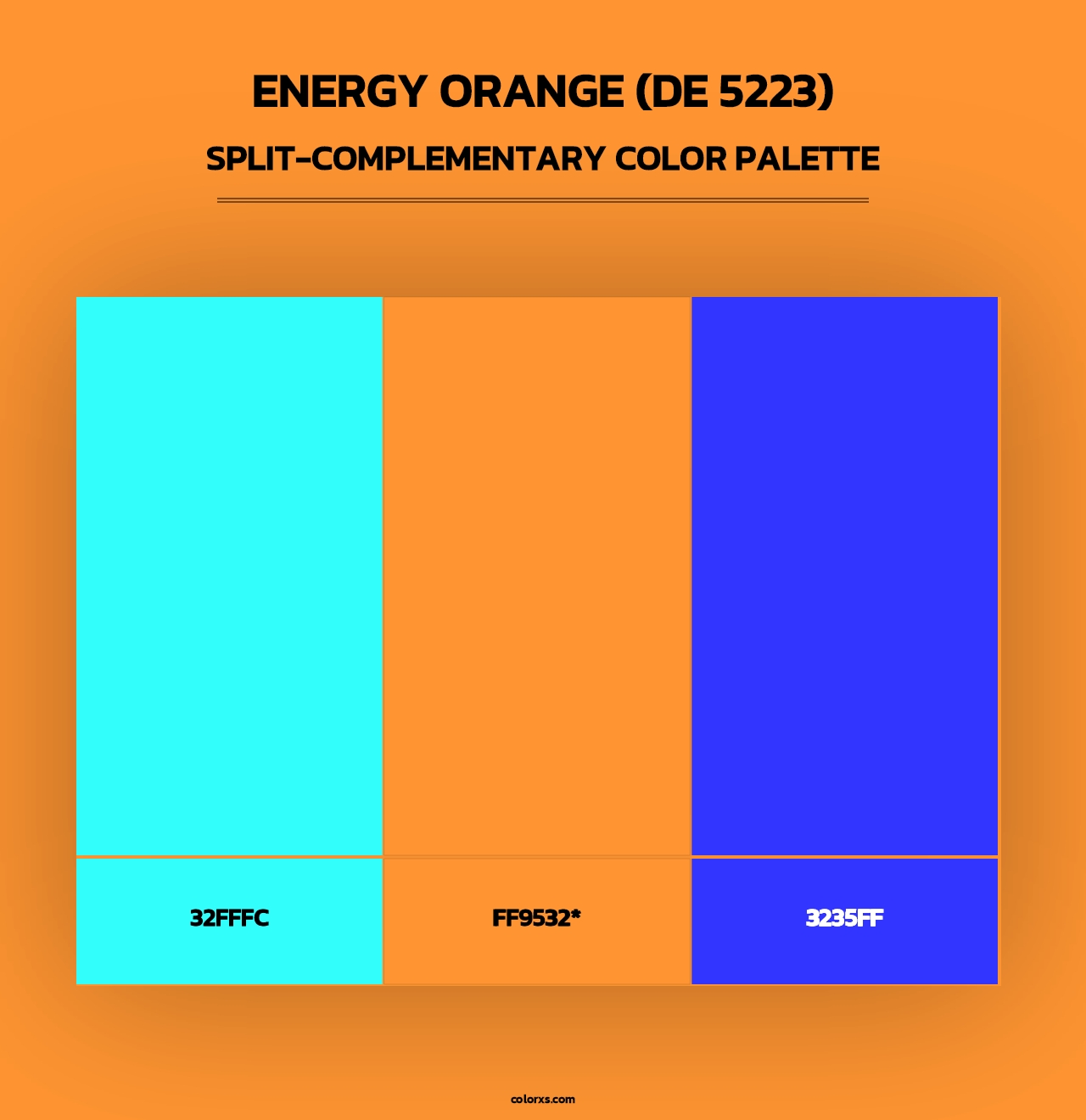 Energy Orange (DE 5223) - Split-Complementary Color Palette