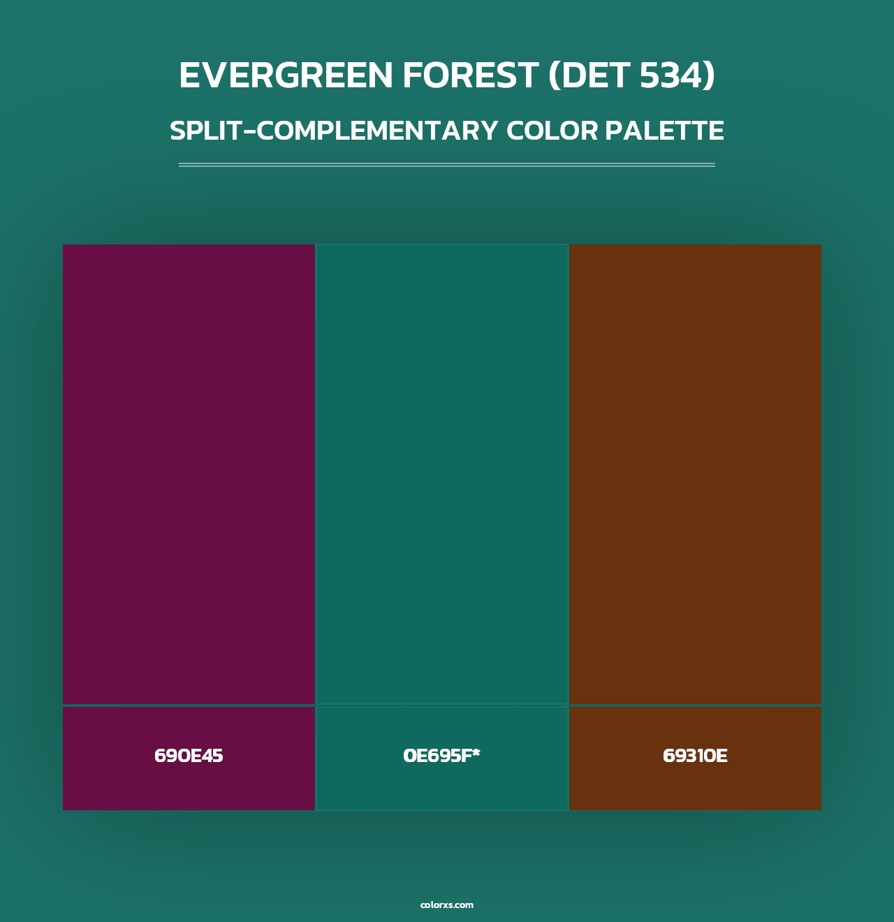 Evergreen Forest (DET 534) - Split-Complementary Color Palette