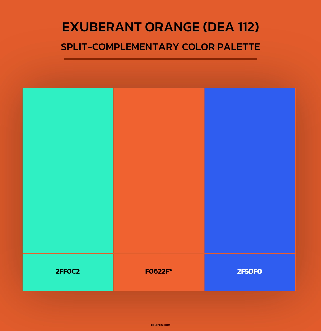 Exuberant Orange (DEA 112) - Split-Complementary Color Palette