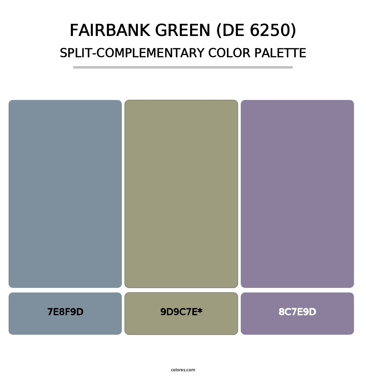 Fairbank Green (DE 6250) - Split-Complementary Color Palette