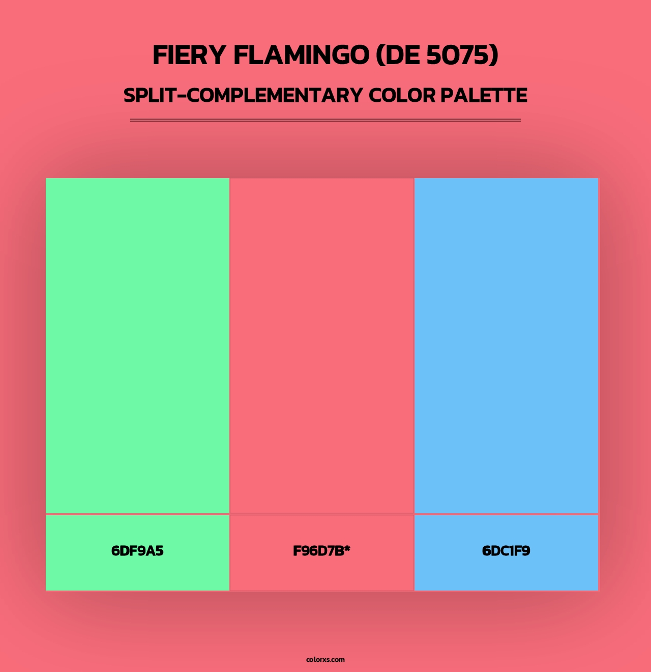 Fiery Flamingo (DE 5075) - Split-Complementary Color Palette