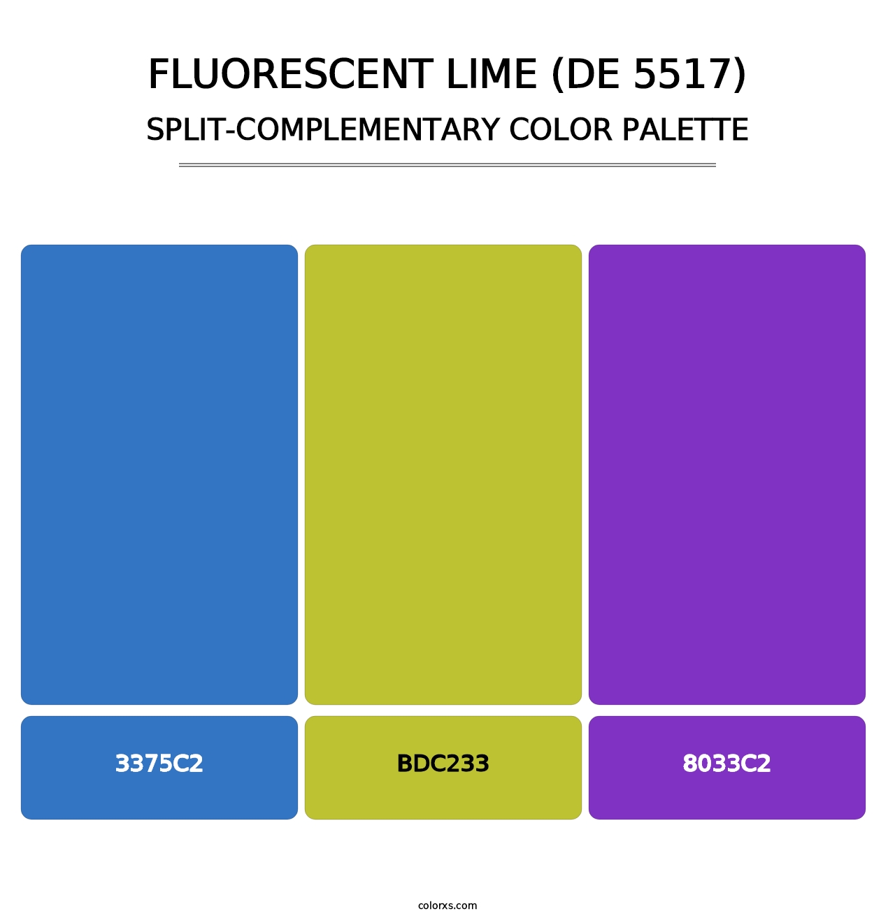 Fluorescent Lime (DE 5517) - Split-Complementary Color Palette