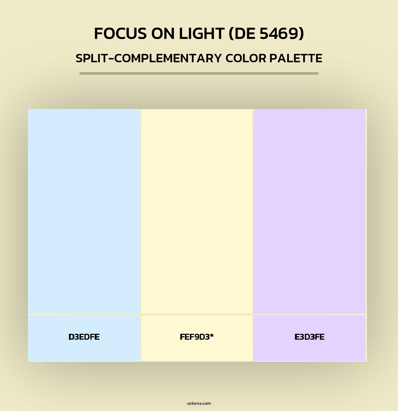 Focus on Light (DE 5469) - Split-Complementary Color Palette