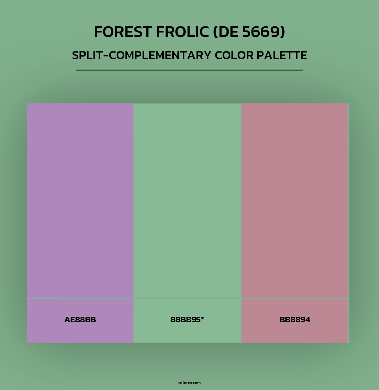 Forest Frolic (DE 5669) - Split-Complementary Color Palette