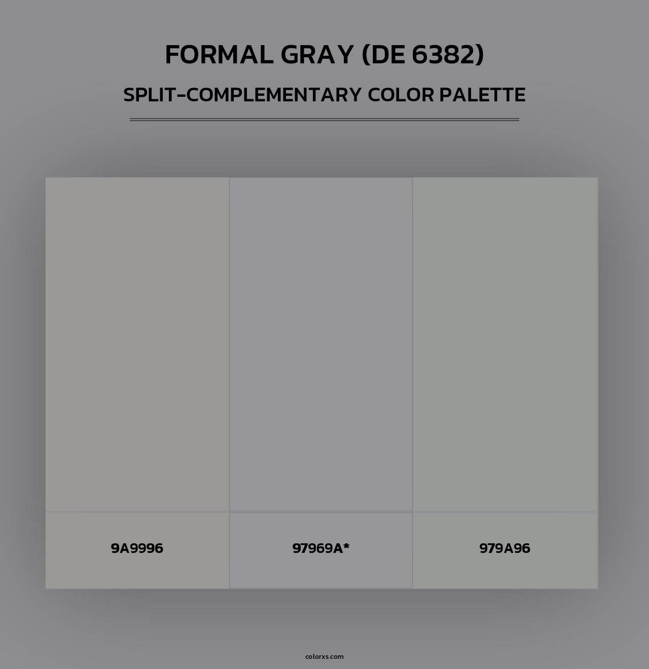 Formal Gray (DE 6382) - Split-Complementary Color Palette