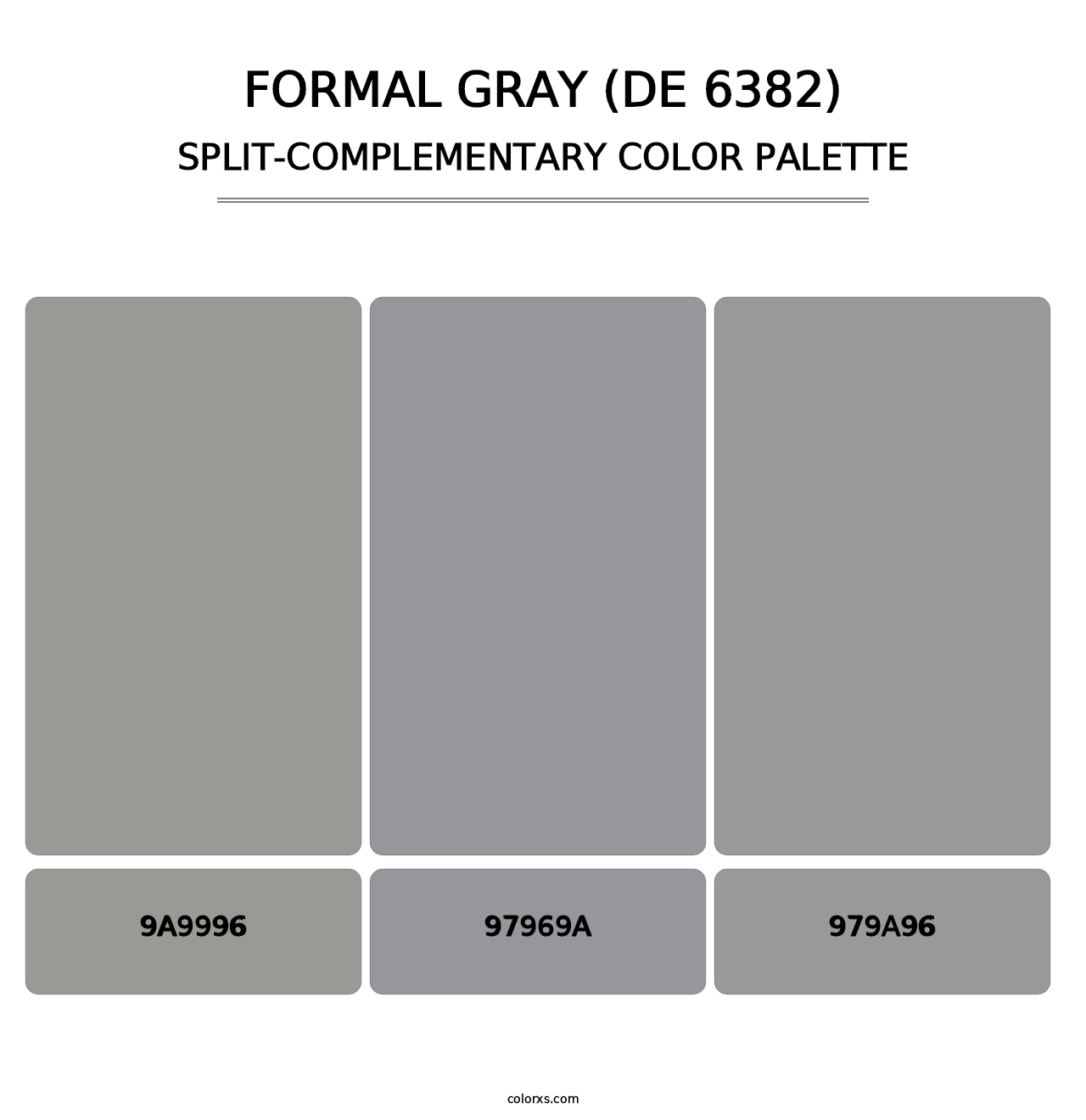 Formal Gray (DE 6382) - Split-Complementary Color Palette