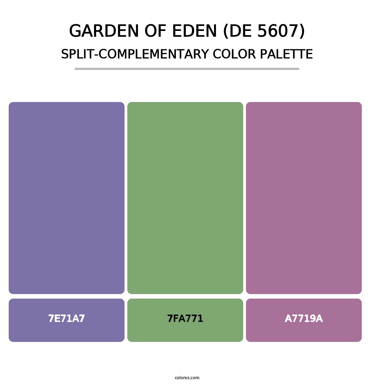 Garden of Eden (DE 5607) - Split-Complementary Color Palette