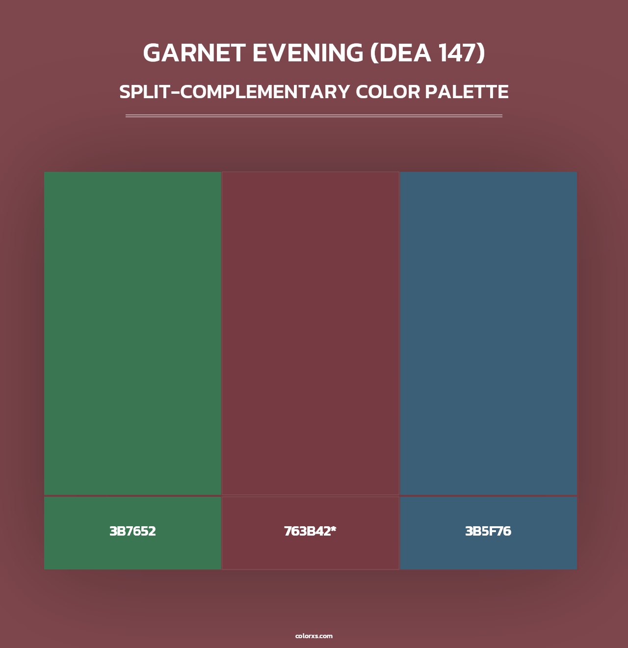 Garnet Evening (DEA 147) - Split-Complementary Color Palette