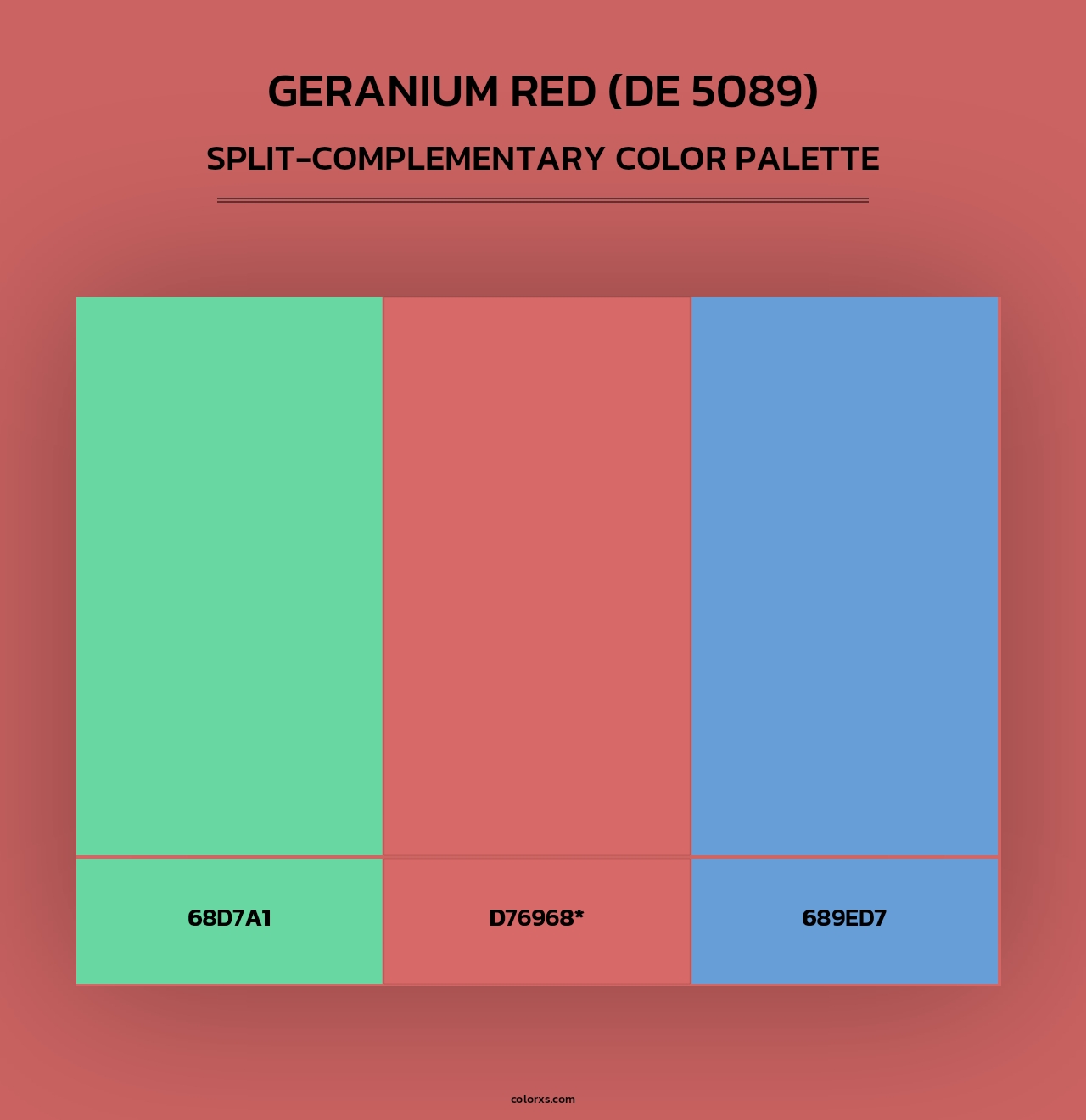 Geranium Red (DE 5089) - Split-Complementary Color Palette