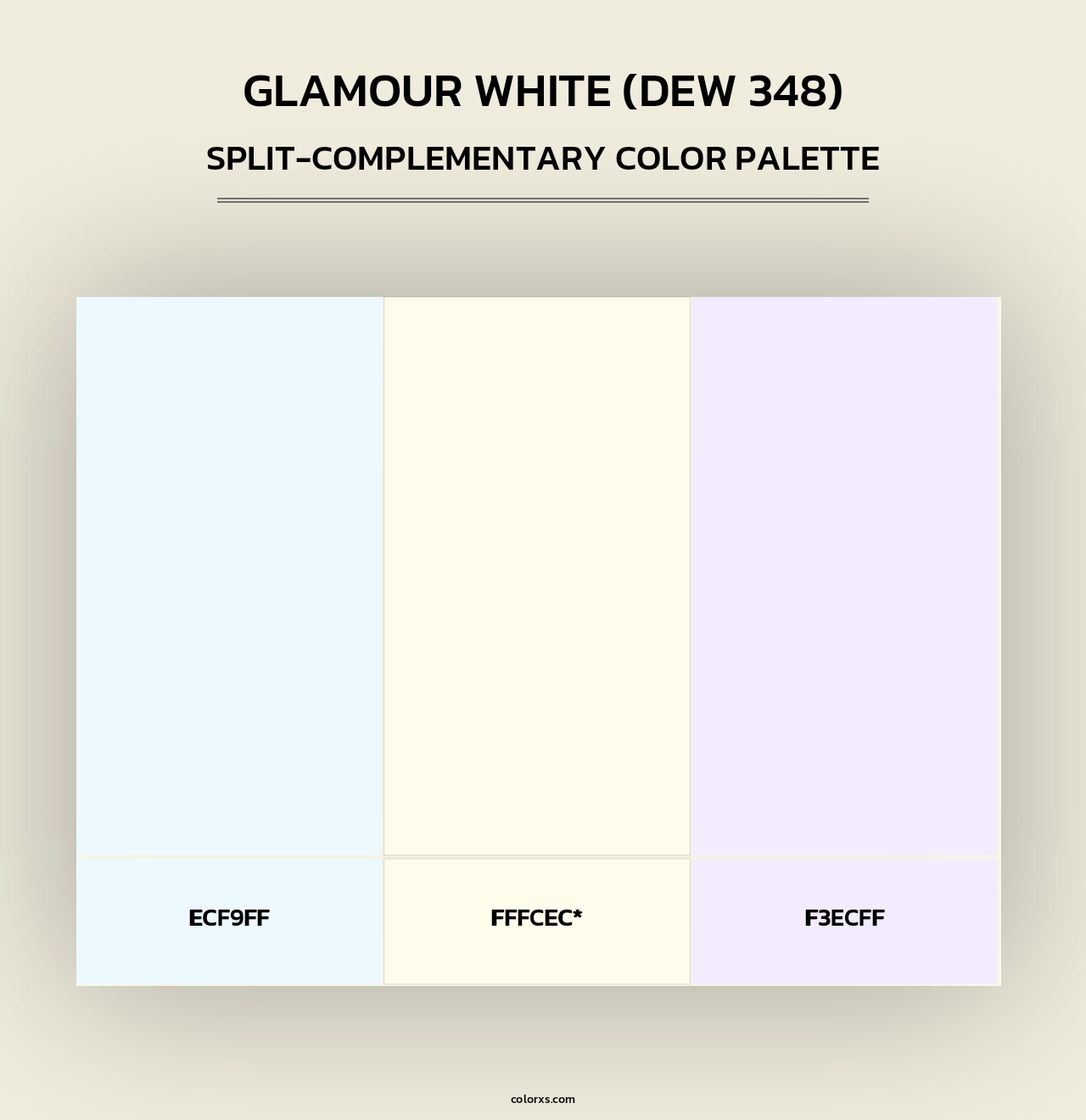 Glamour White (DEW 348) - Split-Complementary Color Palette