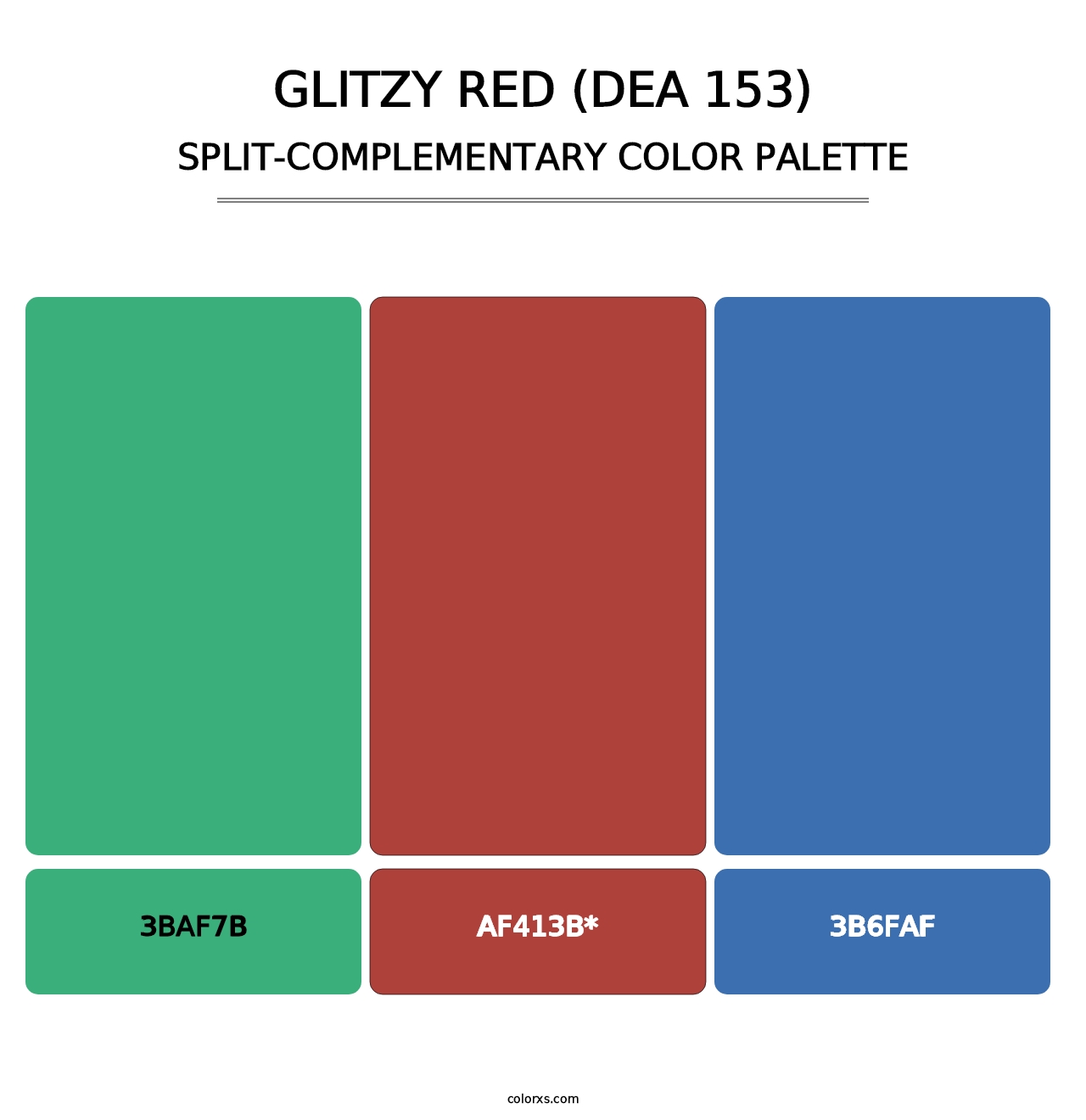 Glitzy Red (DEA 153) - Split-Complementary Color Palette