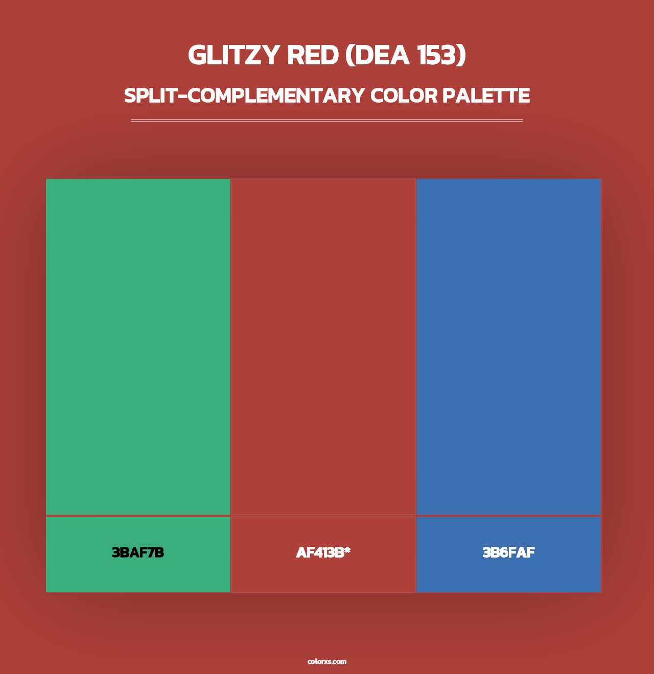 Glitzy Red (DEA 153) - Split-Complementary Color Palette