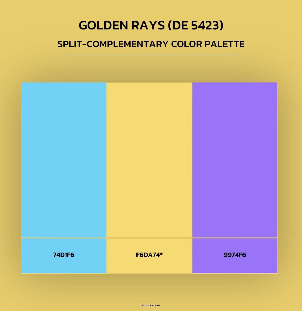 Golden Rays (DE 5423) - Split-Complementary Color Palette