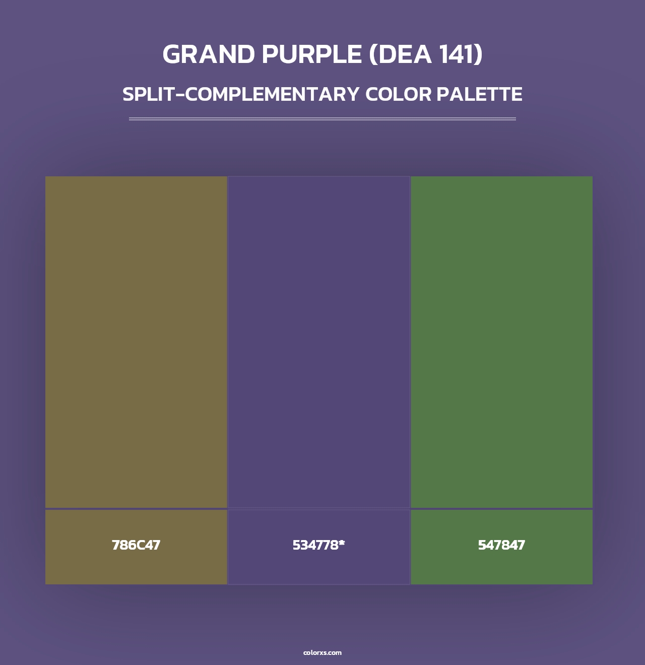 Grand Purple (DEA 141) - Split-Complementary Color Palette