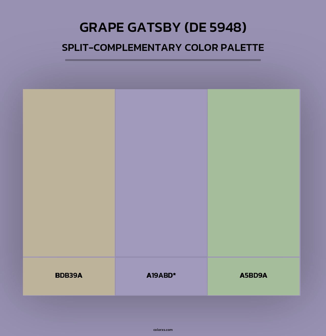 Grape Gatsby (DE 5948) - Split-Complementary Color Palette