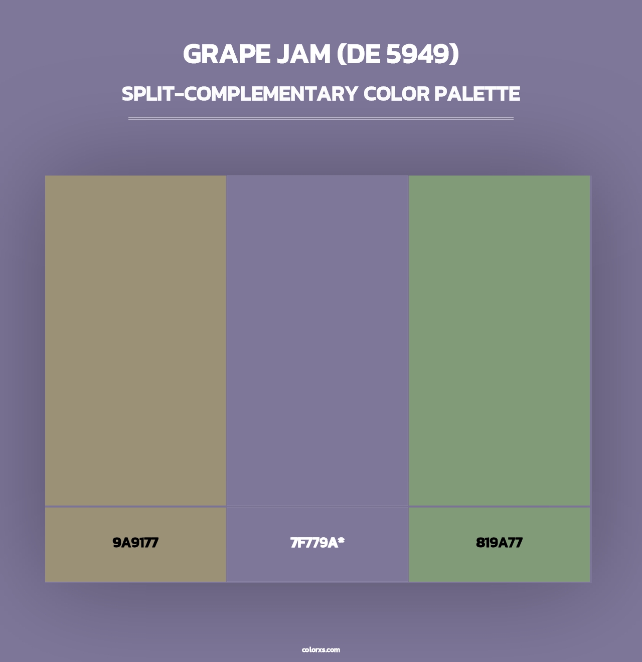 Grape Jam (DE 5949) - Split-Complementary Color Palette